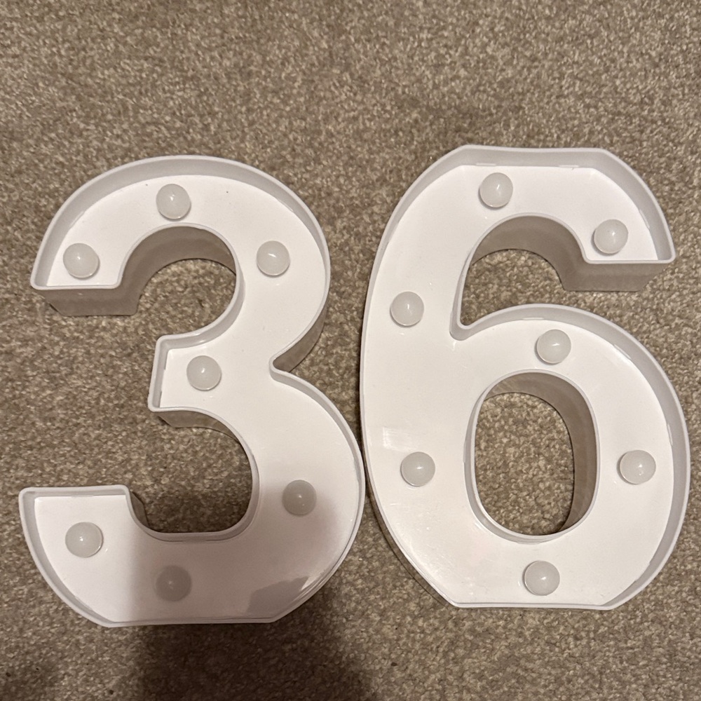 White LED Number Lights 3 and 6